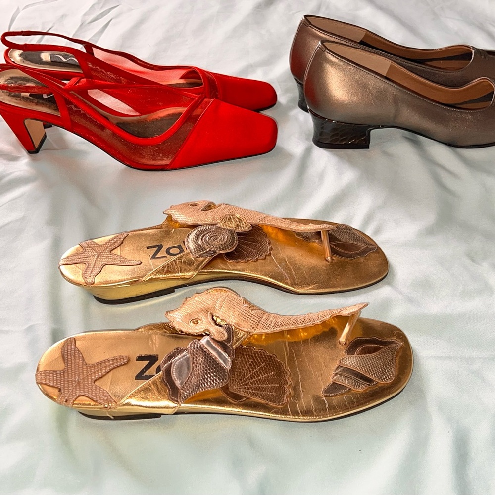 3 Pairs Women’s 7 Shoes Pumps Heels Sandals Vintage Nina California Magdesians